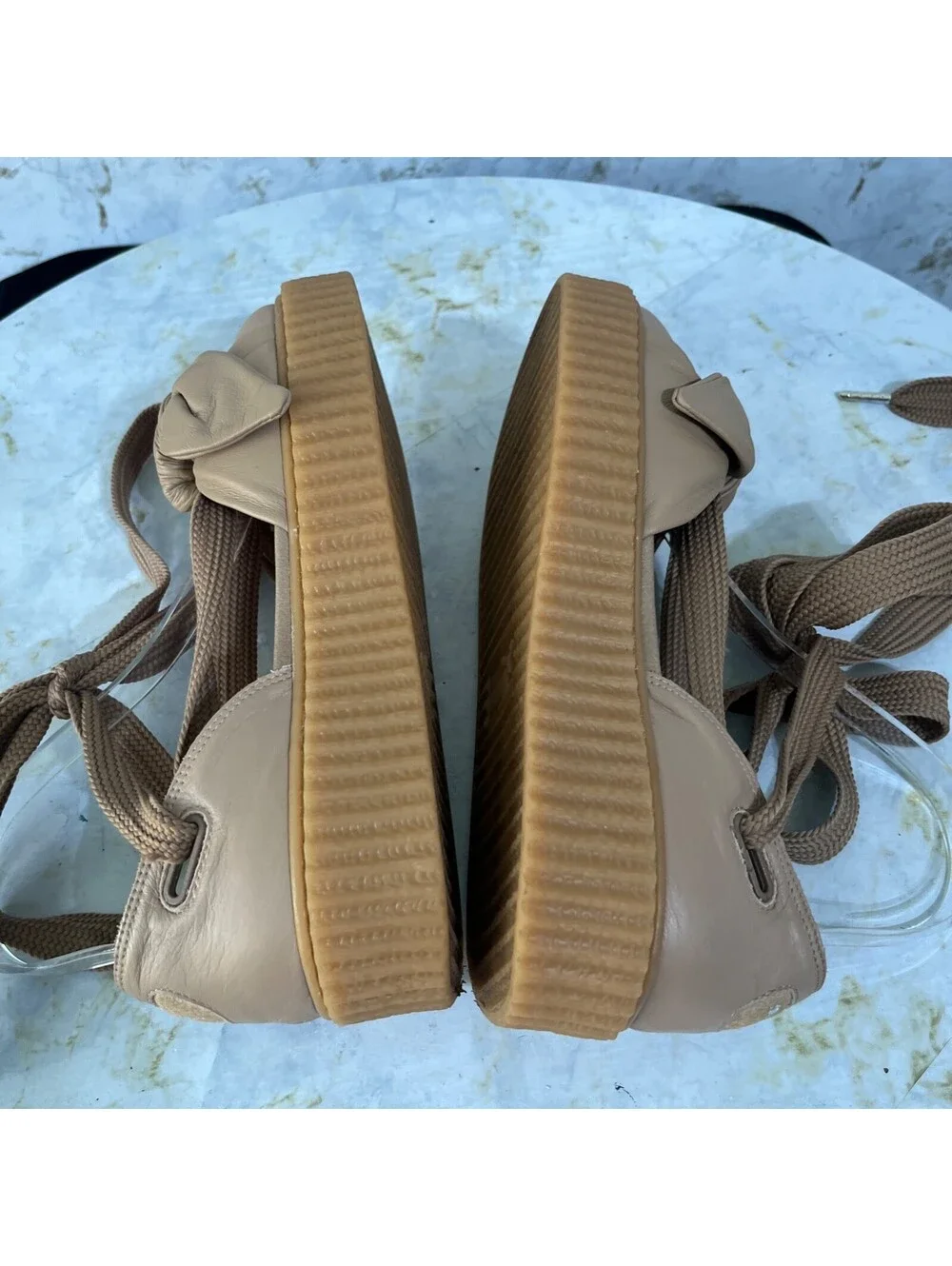 Puma Fenty Creeper Rihanna Womens Size 7.5 Shoes Brown Leather Platform Sneakers